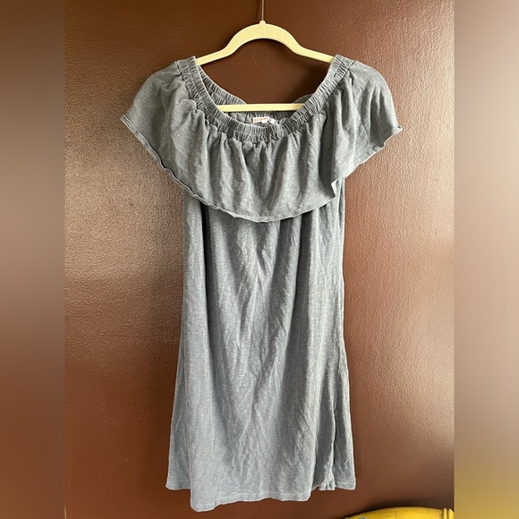 Sundry Gray Ruffle Elastic Mini Dress Cotton Size 2 small - Picture 8 of 8